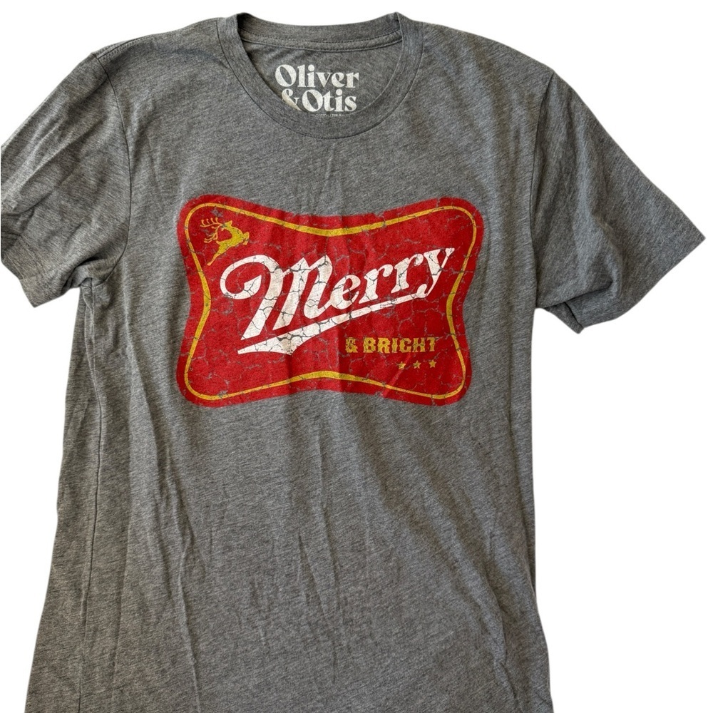 Oliver & Otis Gray Merry & Bright T-Shirt